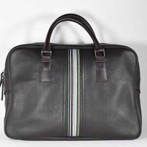 Paul Smith Mens Multi Stripe Holdall Bag Brown Leather Bag Excellent Condition